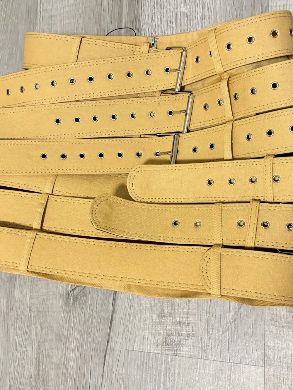 Mustard color/ Women's Triangle Bikini Top and Wide Waist Belt Set